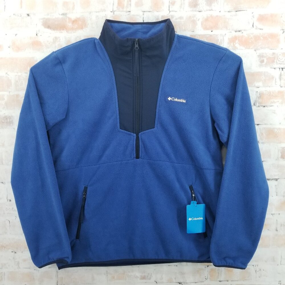 NWT Columbia Sequoia Grove Half Zip Fleece Pullover Blue/Navy Men's Medium